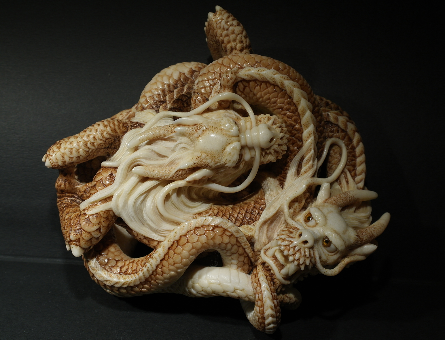 Two intertwined dragons16